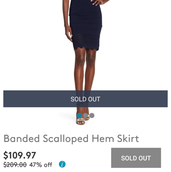 Ted Baker Blue Stef Scallop Detail Skirt Blue Navy. Size 1/US 4 - Picture 9 of 11